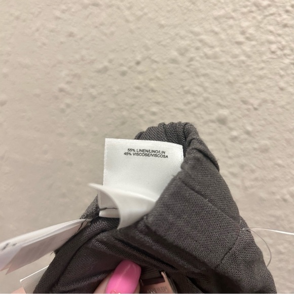 Anne Klein Dark Grey Pull On Linen Blend Cropped Pants NWT Size XL - Picture 8 of 8